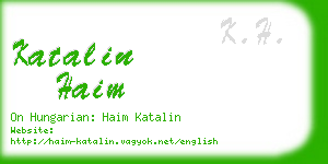 katalin haim business card